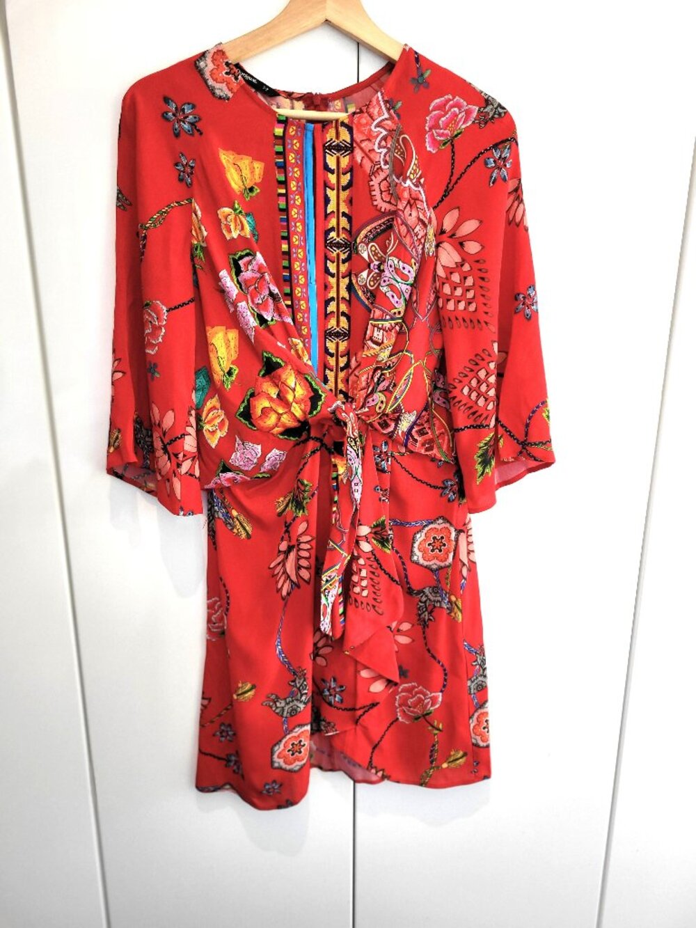 Desigual Red Print Glen Dress Size EU 38 or US 10 - Picture 2 of 10